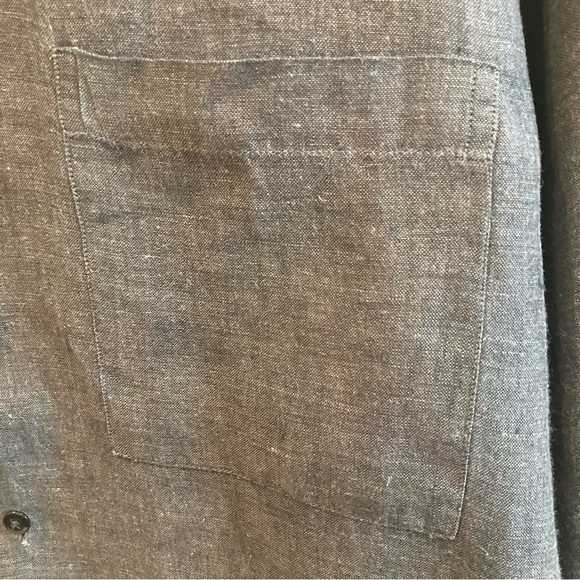 HOLT RENFREW Sz M 100% Linen Button  Down Shirt - Picture 2 of 7